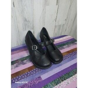 Born BOC Women's Size 7 M Black Mary Jane Leather Clogs Shoes